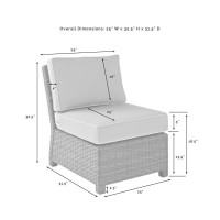 Bradenton 2Pc Outdoor Wicker Chair Set Navy/Gray - 2 Armless Chairs