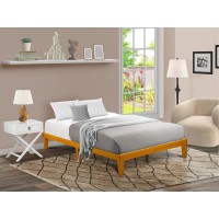 Dnp-23-Q Queen Size Bed Frame With 4 Hardwood Legs And 2 Extra Center Legs - Oak Finish