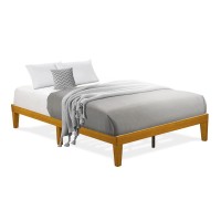 Dnp-23-Q Queen Size Bed Frame With 4 Hardwood Legs And 2 Extra Center Legs - Oak Finish