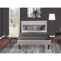 Fn08K-1Vl0C 2-Piece Fannin King Bedroom Set With 1 Platform Bed And A Small Nightstand - Mist Beige Linen Fabric