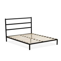 Fulton Queen Platform Bed With 5 Metal Legs - Magnificent Bed In Powder Coating Black Color