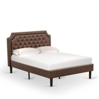 Gbf-25-F Bed Frame Consist Of Black Textured Upholstered Headboard, Footboard And Wood Rails, Slats - Wooden 9 Legs - Black Finish