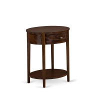 Hi-08-Et Wooden Nightstand With 1 Wooden Drawer, Stable And Sturdy Constructed - Antique Walnut Finish