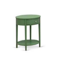 Hi-12-Et Mid Century Modern Nightstand With 1 Wood Drawer, Stable And Sturdy Constructed - Clover Green Finish