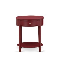 Hi-13-Et Modern End Table With 1 Wooden Drawer, Stable And Sturdy Constructed - Burgundy Finish