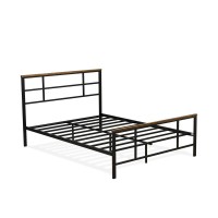 Ingram Full Size Bed With 7 Metal Legs - Lavish Bed In Powder Coating Black Color