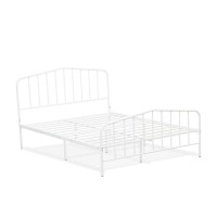 Kemah Queen Platform Bed With 4 Metal Legs - Magnificent Bed In Powder Coating White Color