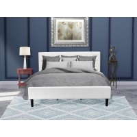 Nl19K-1Hi13 2 Piece Bedroom Set - 1 Modern Bed White Velvet Fabric Headboard And 1 Nightstand - Burgundy Finish Nightstand