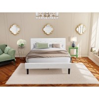 Nl19Q-1Bf12 2 Pc Queen Size Bed Set - 1 Bed Frame White Velvet Fabric Headboard And 1 Nightstand - Clover Green Finish Nightstand