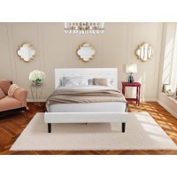 Nl19Q-1Bf13 2 Pc Queen Size Bedroom Set - 1 Queen Bed White Velvet Fabric Headboard And 1 Night Stand - Burgundy Finish Nightstand