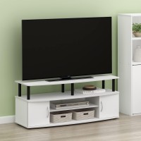 Furinno Jaya Entertainment Center Stand Unit/Tv Desk For Up To 55 Inch, White/Black