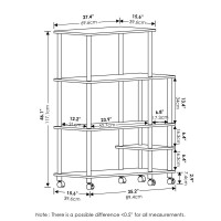 Furinno Turn-N-Tube 4-Tier Toolless Kitchen Wide Storage Shelf Cart, Americano/Black