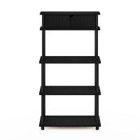 Furinno Turn-N-Tube Toolless Storage Shelf With Top Cabinet, Americano/Black