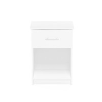 Furinno Tidur Nightstand With Handle With One Drawer, Solid White