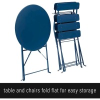 Karlee 3Pc Indoor/Outdoor Metal Bistro Set Navy - Bistro Table & 2 Chairs
