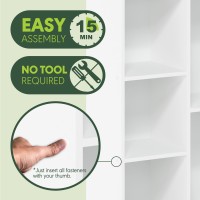 Furinno Luder 5-Cube No Tool Assembly Open Shelf, White