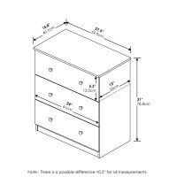 Furinno Tidur Simple Design 3-Drawer Dresser, Americano