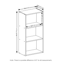 Furinno Luder 3-Tier Open Shelf Bookcase, French Oak