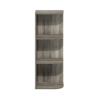 Furinno Pasir 3-Tier Corner Open Shelf Bookcase, French Oak