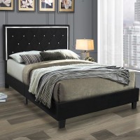 Better Home Products Monica Velvet Upholstered Full Platform Bed In Black