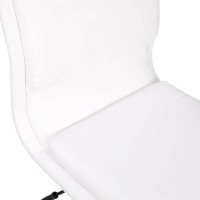 Madigan Mid-Back Armless Swivel Task Office Chair With Leathersoft And Adjustable Chrome Base, White