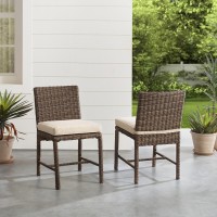 Bradenton 2Pc Outdoor Wicker Dining Chair Set Sand/Weathered Brown - 2 Dining Chairs