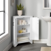 Tara Corner Storage Cabinet Distressed White