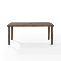 Bradenton Outdoor Wicker Dining Table Weathered Brown