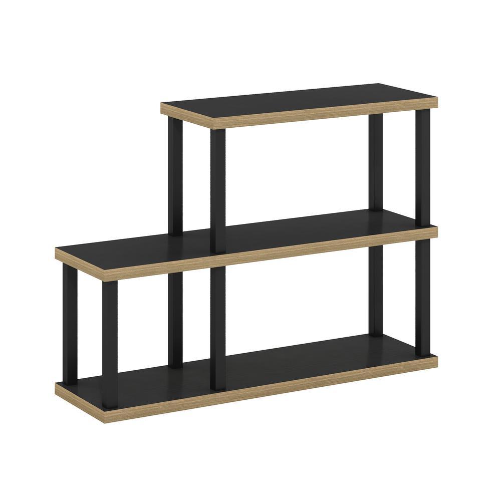 Furinno Turn-N-Tube No Tools 3-Tier Ladder Decorative Display Shelf, Americano/Black