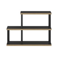 Furinno Turn-N-Tube No Tools 3-Tier Ladder Decorative Display Shelf, Americano/Black