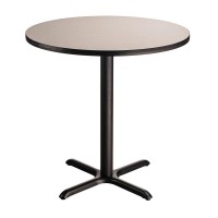 Nps Caf Table, 36 Round, X Base, 36 Height, Particleboard Core/T-Mold - Grey