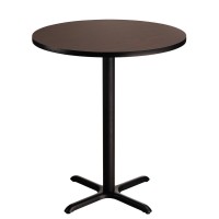 Nps Caf Table, 36 Round, X Base, 42 Height, Particleboard Core/T-Mold, Brown