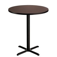 Nps Caf Table, 36 Round, X Base, 42 Height, Particleboard Core/T-Mold, Brown