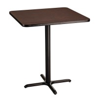 Nps Caf Table, 36 Square, X Base, 42 Height, Particleboard Core/T-Mold