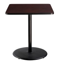Nps Caf Table, 36 Square, Round Base, 42 Height, Particleboard Core/T-Mold, Brown