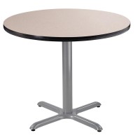 Nps Caf Table, 36 Round, X Base, 30 Height, Particleboard Core/T-Mold, Grey