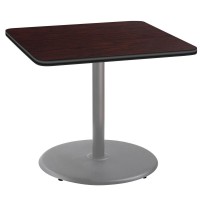 Nps Caf Table, 36 Square, Round Base, 30 Height, Particleboard Core/T-Mold