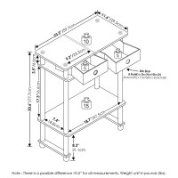 Furinno Turn-N-Tube Tall-Wide Hallway Console Table With Bin, Espresso/Brown