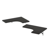 Furinno Rossi Wall Mounted Corner L-Shape Floating Display Shelves, Espresso, Set Of 2