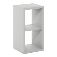 Furinno Cubicle Open Back Decorative Cube Storage Organizer, 2-Cube, Light Grey