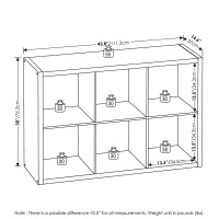 Furinno Cubicle Open Back Decorative Cube Storage Organizer, 6-Cube, White