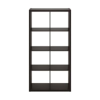 Furinno Cubicle Open Back Decorative Cube Storage Organizer, 8-Cube, Dark Oak