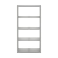 Furinno Cubicle Open Back Decorative Cube Storage Organizer, 8-Cube, Light Grey