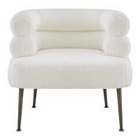 Zerline Faux Shearling Fabric Accent Chair