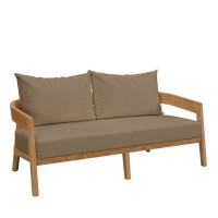 Brisbane Teak Wood Outdoor Patio Loveseat