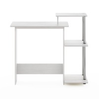 Furinno Efficient Home Laptop Notebook Computer Desk, White Oak/Stainless Steel