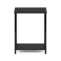 Furinno Simplistic Industrial Metal Frame End Table, 1-Pack, Espresso
