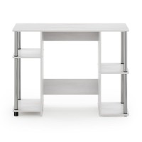 Furinno 15112 Jaya Compact Computer Study Desk, White Oak, Stainless Steel Tubes