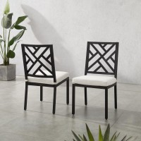 Locke 2Pc Outdoor Metal Dining Chair Set