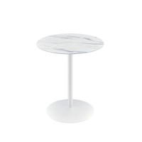 Circa End Table With White Marble Textured Top